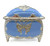 Splendid Large Crystal Square Shaped Powder Blue & Silver Musical Jewelry Box