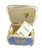 Splendid Large Crystal Square Shaped Powder Blue & Silver Musical Jewelry Box