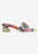 J Renee Roline Bright Multi-Color Beaded Fish Striped Slide On Low Heel Sandals