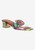 J Renee Roline Bright Multi-Color Beaded Fish Striped Slide On Low Heel Sandals