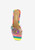 J Renee Roline Bright Multi-Color Beaded Fish Striped Slide On Low Heel Sandals