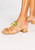 J Renee Palmeto Beaded Palm Tree Cork Slip On Low Heel Sandals