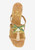 J Renee Palmeto Beaded Palm Tree Cork Slip On Low Heel Sandals