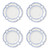 Two's Company French Blue Bamboo Trim Dinner Plate Set of 4