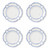 Two's Company French Blue Bamboo Trim Dinner Plate Set of 4