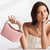 Brighton La Tulipe Silver Rosebud Handle Petal Pink Leather Medium Crossbody Flap Satchel