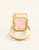 Spartina 449 Naiad Pink Rectangle Glass Gem Gold Ring