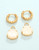 Spartina 449 Carved Mother Of Pearl Scallop Shell Gold Hoop Convertible Earrings