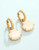 Spartina 449 Carved Mother Of Pearl Scallop Shell Gold Hoop Convertible Earrings