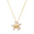 Ocean Jewelry CZ Turtle 14KT Vermeil Gold Necklace
