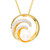 Ocean Jewelry CZ Ocean Wave With Pearl 14KT Vermeil Gold Necklace