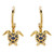Ocean Jewelry Blue Lab Sapphire Turtles 14Kt Gold Vermeil Drop Earrings