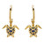 Ocean Jewelry Blue Lab Sapphire Turtles 14Kt Gold Vermeil Drop Earrings