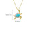 Ocean Jewelry Turquoise & White Sapphires Turtle 14KT Vermeil Gold Necklace