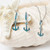 Ocean Jewelry Teal Blue Crystal Anchor Pendant Silver Necklace