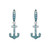 Ocean Jewelry Teal Blue Crystal Anchor Silver Drop Earrings