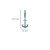 Ocean Jewelry Teal Blue Crystal Anchor Silver Drop Earrings