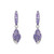 Ocean Jewelry Purple Crystal Sea Shells Silver Dangle Earrings