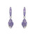 Ocean Jewelry Purple Crystal Sea Shells Silver Dangle Earrings