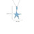 Ocean Jewelry Blue Starfish Pendant Silver Necklace