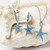 Ocean Jewelry Blue Crystal Starfish Silver Drop Earrings