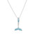 Ocean Jewelry Blue Crystal Whale Tail Pendant Silver Necklace