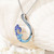 Ocean Jewelry Two-Tone Blue Crystal Contemporary Wave Pendant Silver Necklace