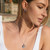 Ocean Jewelry Two-Tone Blue Crystal Contemporary Wave Pendant Silver Necklace
