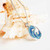 Ocean Jewelry Sapphire & Aqua Blue Crystal Ocean Wave Pendant Silver Necklace