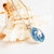 Ocean Jewelry Sapphire & Aqua Blue Crystal Ocean Wave Pendant Silver Necklace