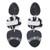 Jilzarah Noir Black & White Triple Patterned Bezel Peacock Dangle Earrings