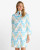 Jude Connally Gilded Light Aqua Floral Easy Wear Long Sleeve Dress