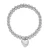 Brighton Meridian Petite Wave Heart Silver Bead Stretch Bracelet