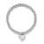 Brighton Meridian Petite Wave Heart Silver Bead Stretch Bracelet