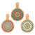 Ganz Mediterranean Ceramic Mandala Wood Trivet With Handle