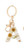 Ganz Floral Acrylic Initial Gold Key Ring Clip