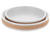 Ganz Woven Jute Trim White Wood Round Tray Set of 2