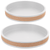 Ganz Woven Jute Trim White Wood Round Tray Set of 2