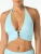 Carmen Marc Valvo Amorphic Allure Silver Bead Front Halter Swim Top