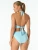 Carmen Marc Valvo Amorphic Allure Silver Bead Front Halter Swim Top