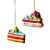 Glitterville Slice Of Layered Cake Glass Christmas Tree Ornament