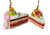 Glitterville Slice Of Layered Cake Glass Christmas Tree Ornament