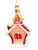 One Hundred & 80 Degrees Red Gingerbread House Glass Christmas Tree Ornament