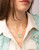 Spartina 449 Marion Rectangle Sea Foam Glass Pendant Gold Necklace