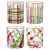 Ganz Gold Rimmed Red & Green Christmas Spinning Old Fashion Cut Glasses