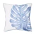 Rightside Design Blue Monstera Palm Leaf Square Indoor/Outdoor Pillow