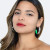 Gold & Honey Colored Inside Enamel 14Kt Gold or Silver Plated Hoop Earrings
