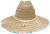 Kenny K Shanghai Straw Under Brim Print Lifeguard Sun Hat