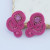 Mimi Embellished Post Earrings hot pink