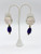 Anthony Alexander Mother Of Pearl Purple Bead Statement Necklace and Convertible Earrings Set